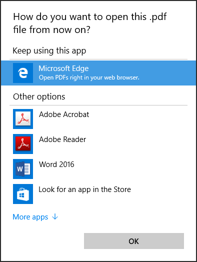 windows 10 set app to open files by default